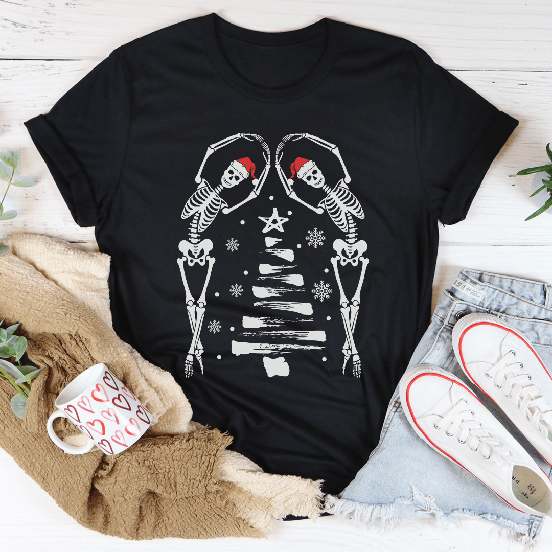 Christmas Tree Skeletons Tee-0