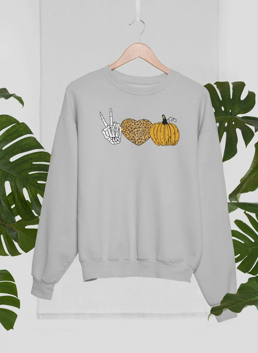 Peace Love Halloween Sweat Shirt