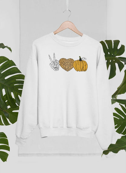 Peace Love Halloween Sweat Shirt
