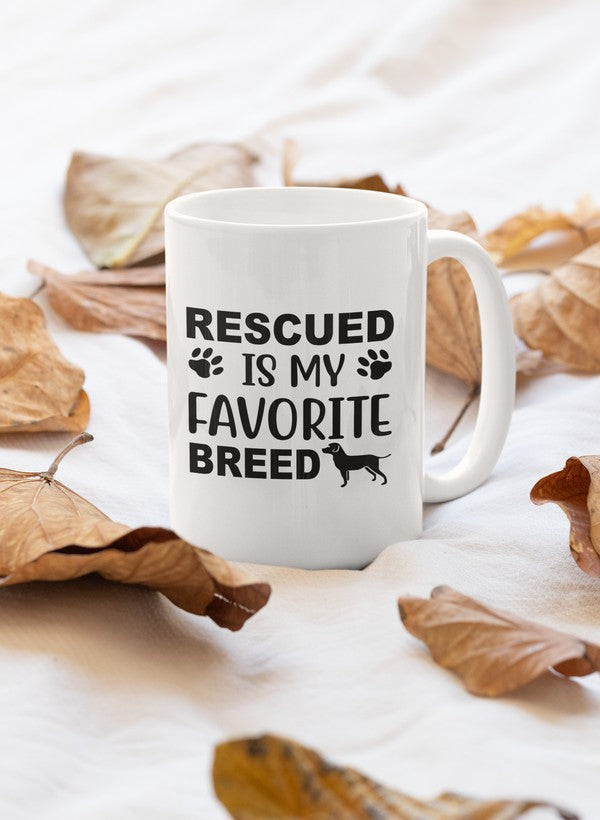 Rescued Is My Favorite Breed Mug-0