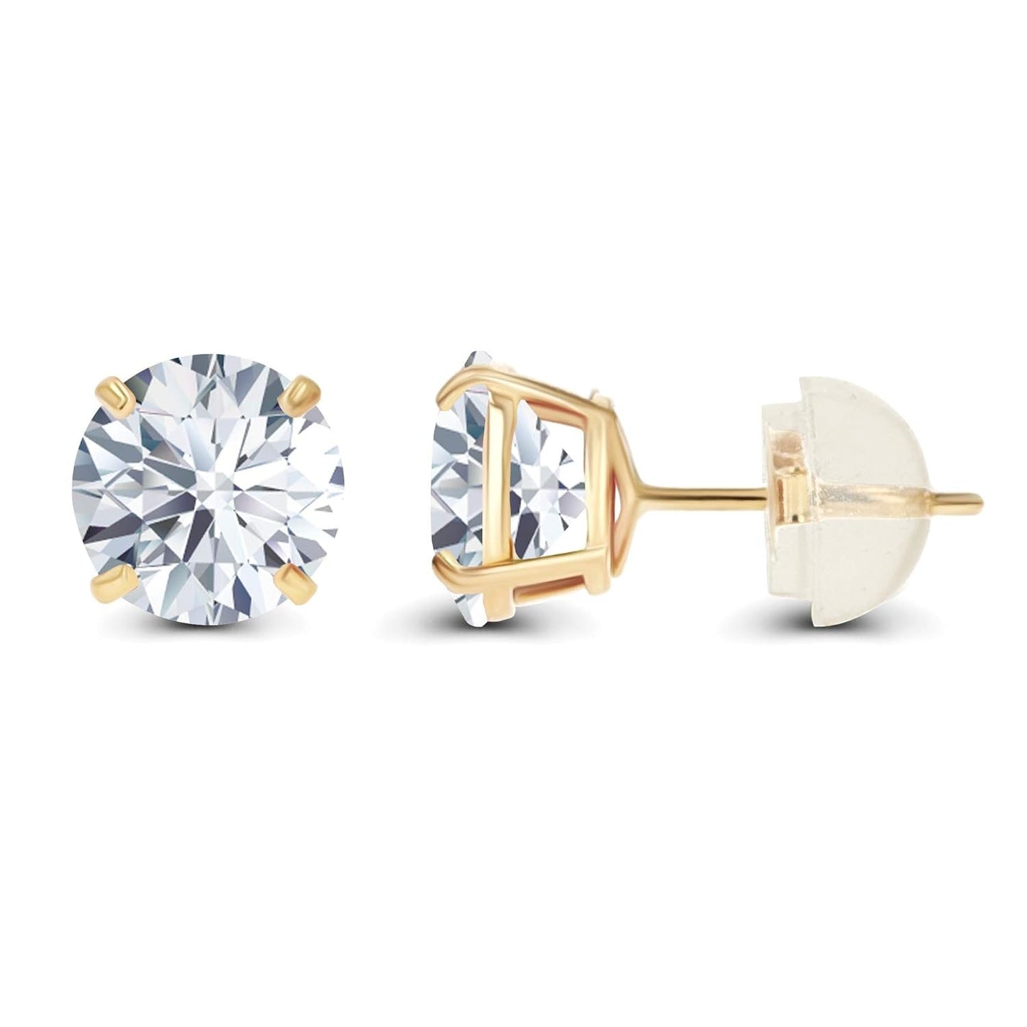 0.50 CTW Lab Grown Diamond Stud Earrings in 14K White or Yellow Gold – G VS